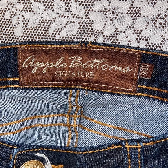 Y2K NEW APPLE BOTTOM JEANS SZ 9/10  ORANGE POCKET DETAIL SIGNATURE VINTAGE RARE - Picture 7 of 13